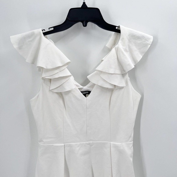 EXPRESS Ruffled Cut Out Back Mini Dress - Picture 4 of 8